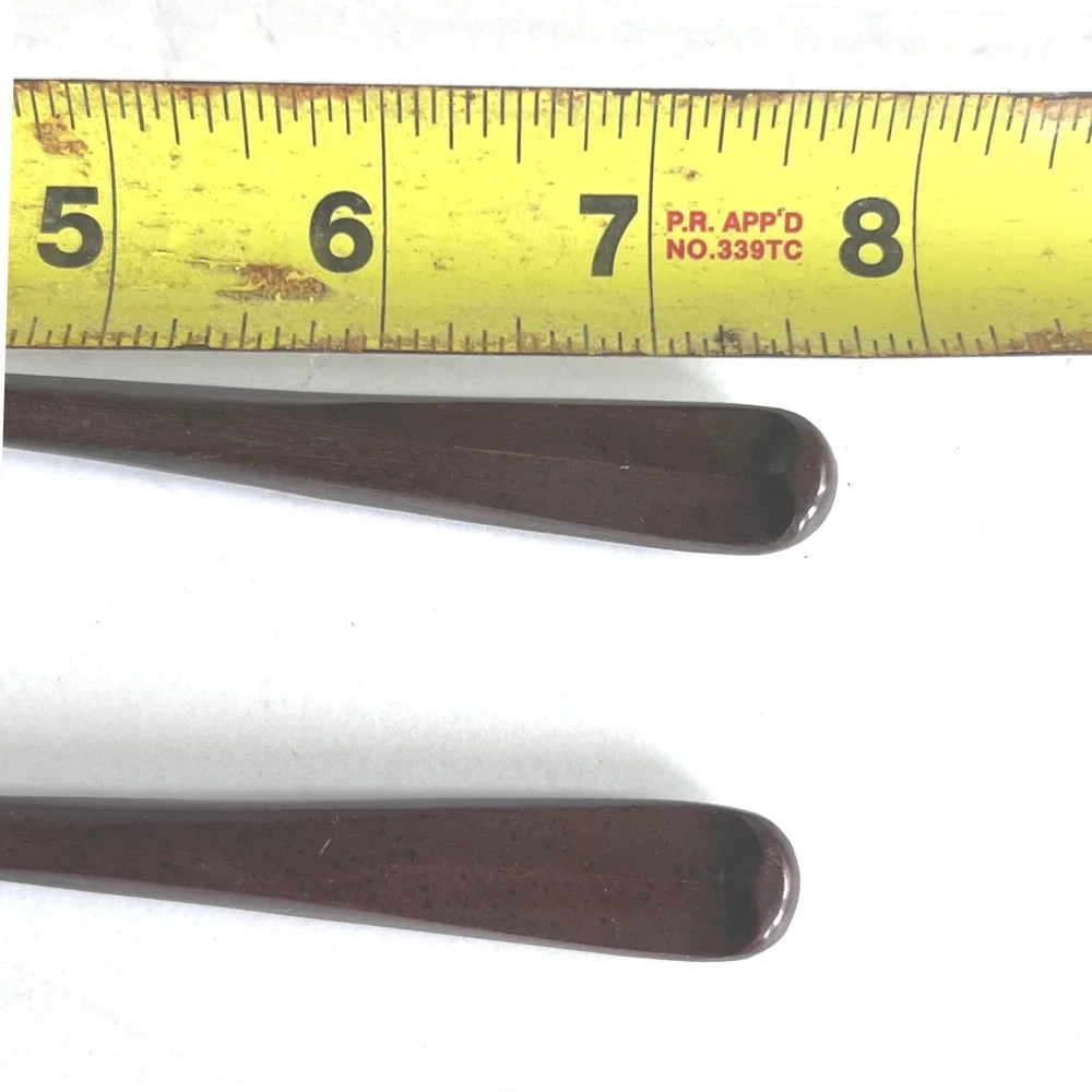 Ekco Eterna Iced Tea Spoons Set of 2 Forged Stainless Japan Brown MCM 7.75 inch